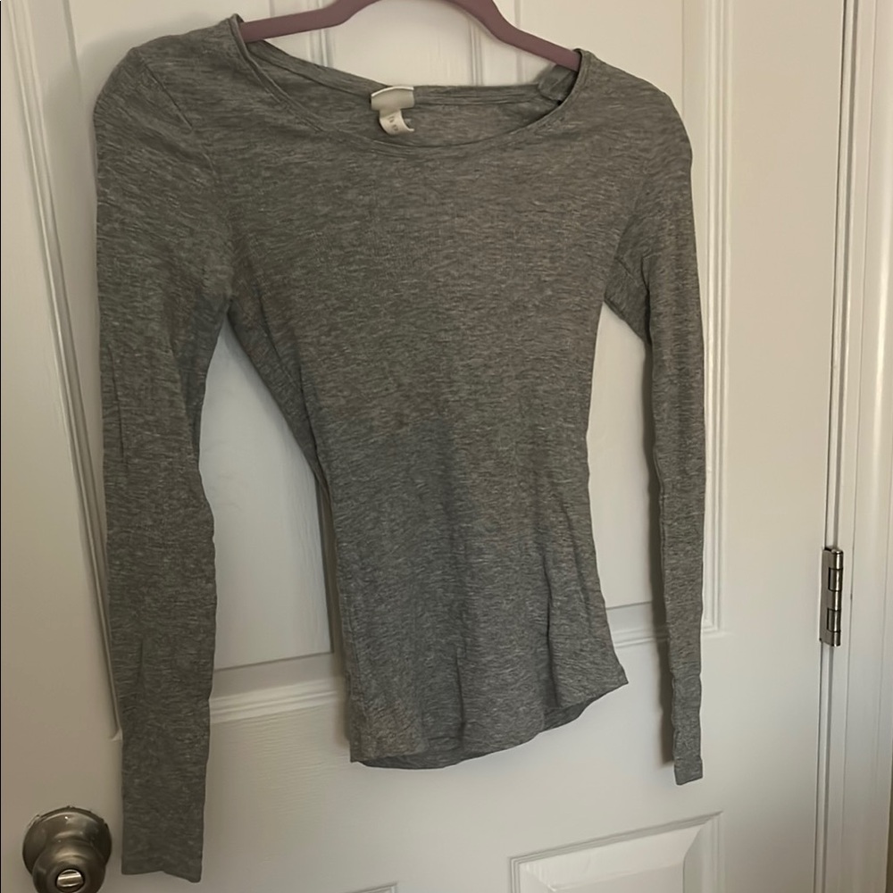 Gray Long Sleeve Women's Top